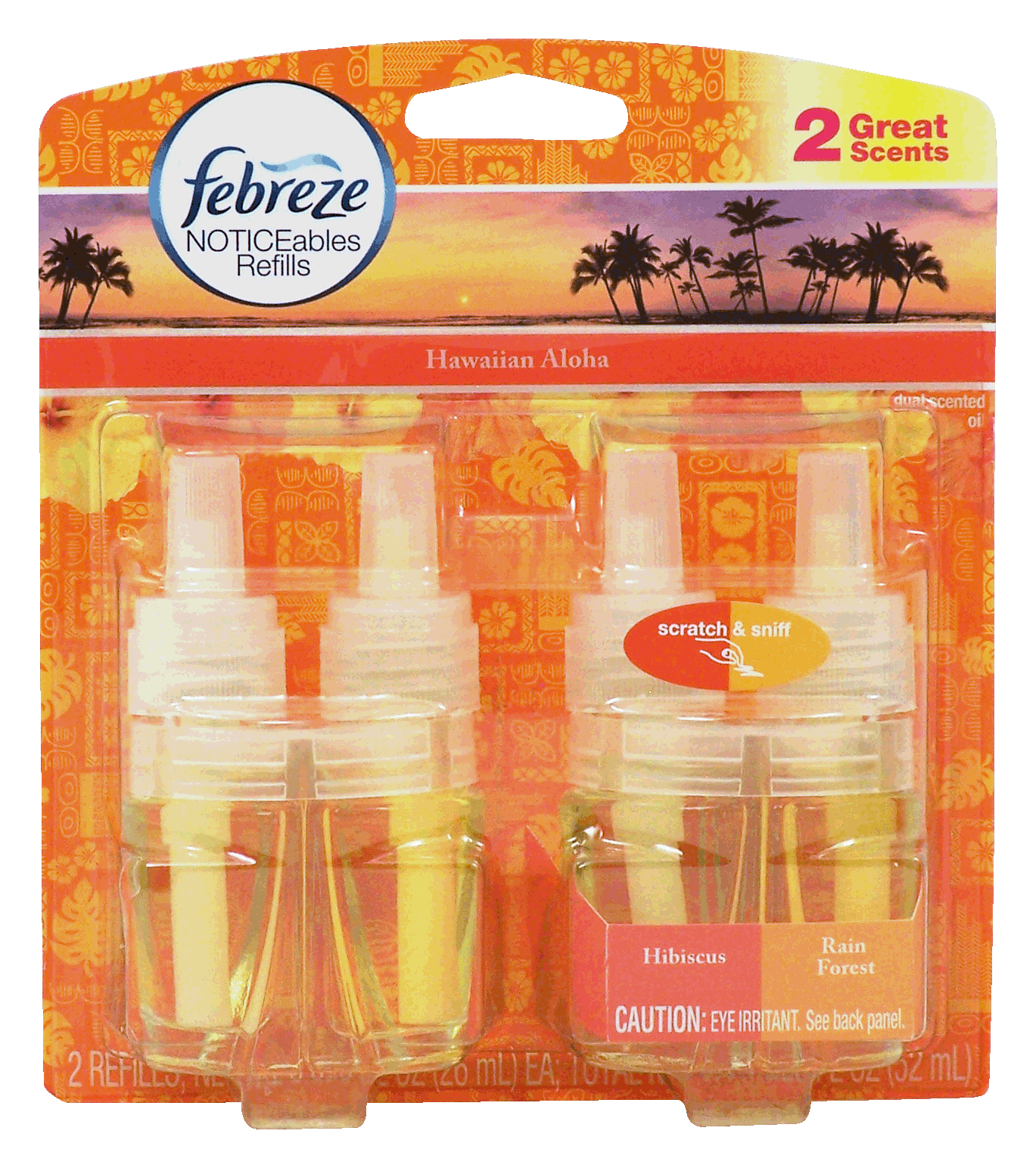 Febreze Noticeables hawaiian aloha dual scented oil refills, hibiscus & rain forest scent Full-Size Picture